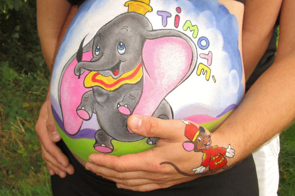 Belly Painting Dumbo Disney